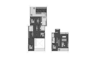 Penthouse floor plan, 4 bedrooms in building Building B Next Point Condominium in Rawai, Phuket, Thailand, Next Point Condominium No. 11018