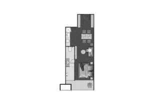 Condominium floor plan, 1 room in building Building B Next Point Condominium in Rawai, Phuket, Thailand, Next Point Condominium No. 11010